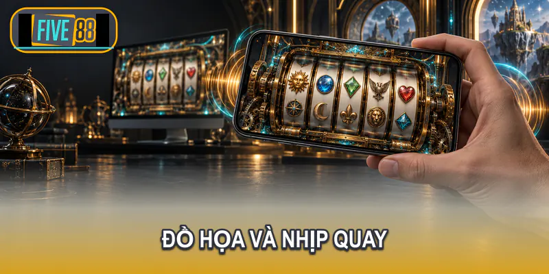 Đồ họa guồng quay slot Five88 trên thiết bị di động
