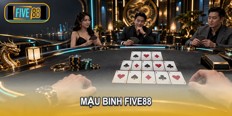 Bàn Mậu binh với 13 lá chia thành ba chi