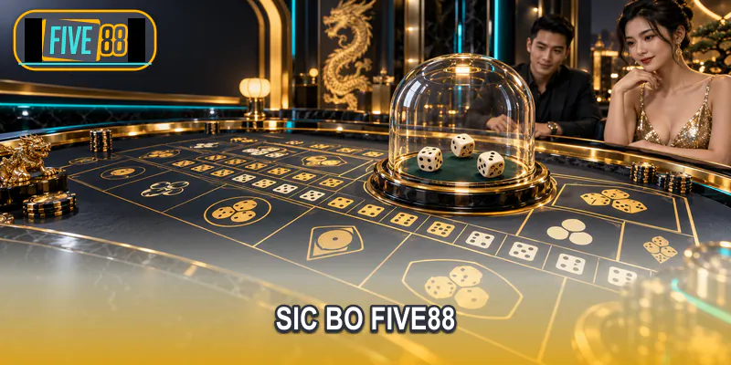 Ba xúc xắc và bàn Sic Bo trực tiếp Five88